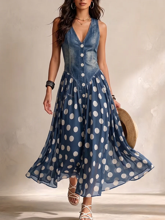 J.Crew | Elegante falda de gasa con lunares y vestido de mezclilla con botones