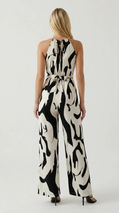 Abstract Wide-Leg Jumpsuit